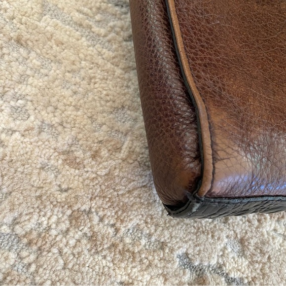 Brahmin Manhattan Croc Embossed Leather Crossbody Purse Handbag Small Brown - Picture 8 of 16